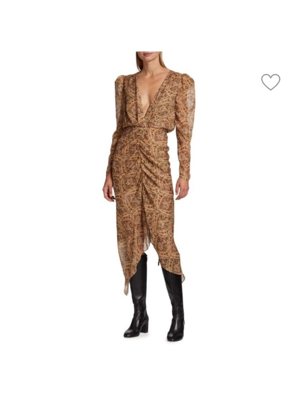 NWT.  Ronny Kobo Collection
RTR X gorgeous Brown
Astrid natural Silk Dress. Eve.